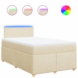 Cumpara ieftin Pat continental cu saltea, crem, 120x190 cm, textil