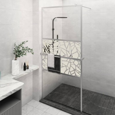 vidaXL Paravan duș walk-in cu raft crom 90x195 cm sticlă ESG/aluminiu foto