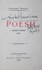 POESII -ARMONII INTIME - 1857, 1909 - ALEXANDRU SIHLEANU foto