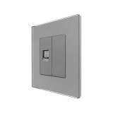Cumpara ieftin Priza telefon cu blank si rama din sticla gri Luxion, design elegant