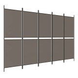 Cumpara ieftin Paravan de camera cu 5 panouri, antracit, 250 x 220 cm, textil