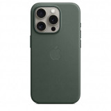 Husa de protectie FineWoven Case with MagSafe pentru iPhone 15 Pro, Evergreen, Apple