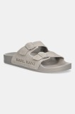 Karl Kani papuci din piele Kani Street Slide PRM culoarea bej, PD00006206