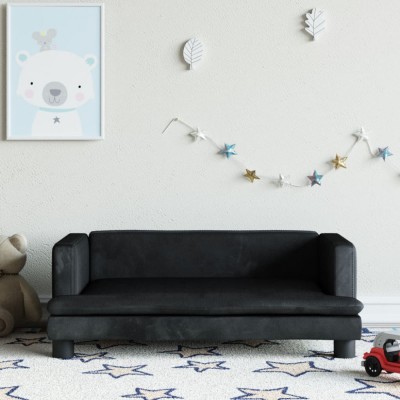 Gossi canapea pentru copii, negru, 80x45x30 cm, catifea foto