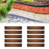 10er Set Rasenkante Cortenstahl 70 cm lang, 13,5 - 18,5 cm hoch, Beeteinfassung, Beetumrandung - Metall feuerverzinkt, Breite: 13.5 cm