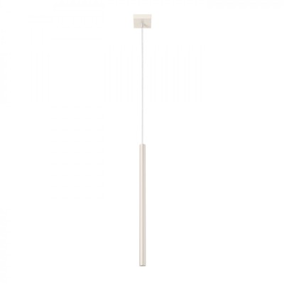 Lampă Suspendată Pastel Bej Oțel 1 Bec Tub Modern De Interior foto