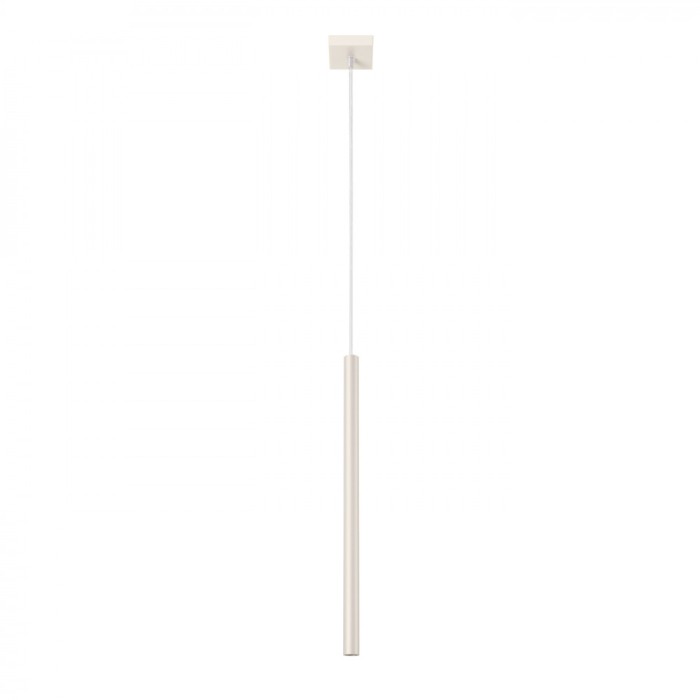 Lampă Suspendată Pastel Bej Oțel 1 Bec Tub Modern De Interior