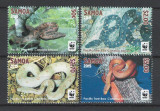 Samoa 2015 MNH, nestampilat - The Pacific Tree Boa, WWF, serpi, reptile, fauna