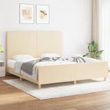 VidaXL Cadru de pat fără saltea, crem, 180x200 cm, textil