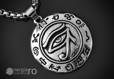 Amuleta, Pandantiv Ochiul Drept al lui RA / Horus INOX - cod PND015 foto