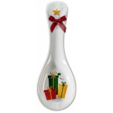 Suport lingura ceramica multicolora in cutie cadou Craciun II cm 8,5 x 24 H