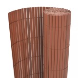 vidaXL Gard de grădină cu două fețe, maro, 90 x 300 cm, PVC