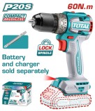 TOTAL - MASINA DE GAURIT - 20V - 60N.m - MOTOR FARA PERII (NU INCLUDE ACUMULATOR) PowerTool TopQuality