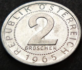 Cumpara ieftin Moneda 2 GROSCHEN - AUSTRIA, anul 1965 *cod 3337 = A.UNC, Europa, Aluminiu