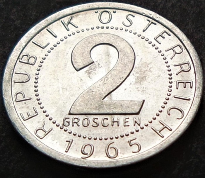 Moneda 2 GROSCHEN - AUSTRIA, anul 1965 *cod 3337 = A.UNC