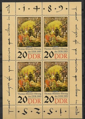 B0764 - Germania DDR 1989 - Pictura blocx4,neuzat,perfecta stare foto
