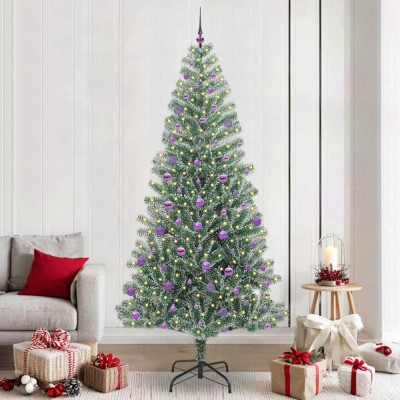 vidaXL Pom de Crăciun artificial cu zăpadă imitată și lumină LED 3396839 foto