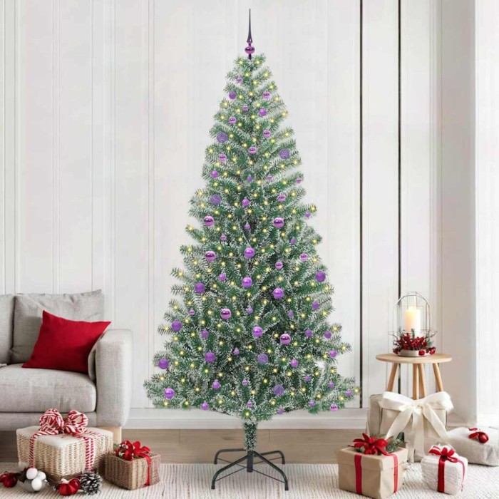 vidaXL Pom de Crăciun artificial cu zăpadă imitată și lumină LED 3396839