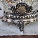 Fructieră Neoclasică din cristal și argint, cca. 1878-1883 cu cristal, argint 800 , 600 g 1