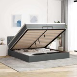 VidaXL Cadru de pat otoman cu saltele țesătură gri &icirc;nchis 200x200cm 3312417