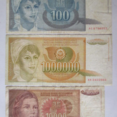 Iugoslavia lot 3 bancnote colecție,vedeți imaginile