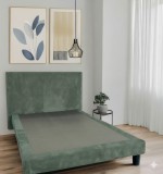 Pat Milano Premium din Lemn Masiv - 140&times;200 cm Verde Menta / Pat