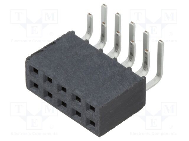 Conector şiruri pini mamă SAMTEC PIN: 10 2,54mm aurit THT soclu