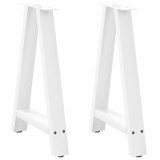 VidaXL Picioare de masă &icirc;n formă de A, 2 buc., alb, 50x(72-73) cm, oțel