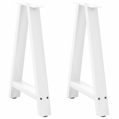vidaXL Picioare de masă &amp;icirc;n formă de A, 2 buc., alb, 50x(72-73) cm, oțel foto