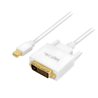 CABLU video LOGILINK adaptor Mini-DisplayPort (T) la DVI-D DL (T) 3m conectori auriti rezolutie maxima Full HD (1920 x 1080) la 60Hz alb &amp;amp;quot;CV0138&amp;amp; foto
