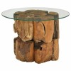 Masuta de cafea, 60 cm, lemn masiv de tec erodat