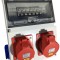 Panou echipat 2 prize 4 poli 32A si 2 prize monofazice 16A tablou electric industrial 10 module organizare de santier IP44
