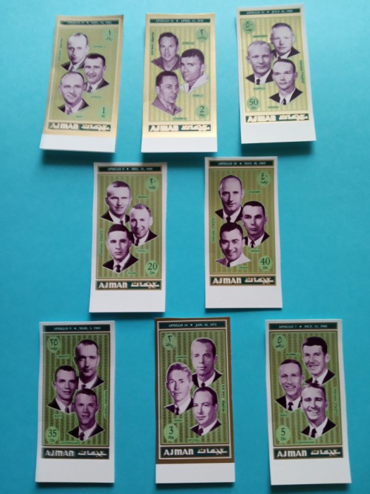 AJMAN, SPACE - SERIE COMPLETĂ MNH IMPERF.