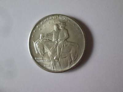 USA copie Half Dollar Stone Mountain Memorial 1925 moneda Cu-Ni argintata foto
