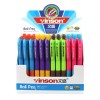 Set 60 Pixuri Albastre Vinson cu Buton, Corp Colorat - Papetarie Birotica