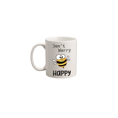Cana alba personalizata, Don&amp;#039;t worry be happy, INOVATIX&amp;reg;. 330ml foto