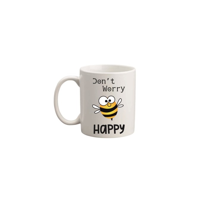 Cana alba personalizata, Don&#039;t worry be happy, INOVATIX&reg;. 330ml