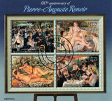 LIBERIA 2021 - Picturi, nuduri, Renoir / colita, Stampilat