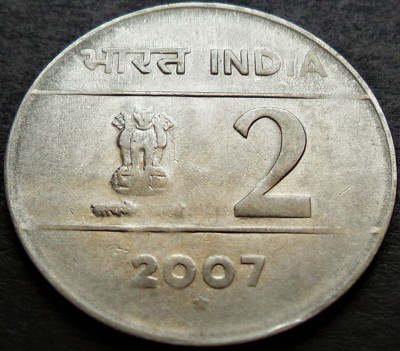 Moneda 2 RUPII - INDIA, anul 2007 * cod 2711 foto