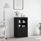 Cumpara ieftin Bufet cu lumini LED Stejar Negru 60,5x37x100 cm