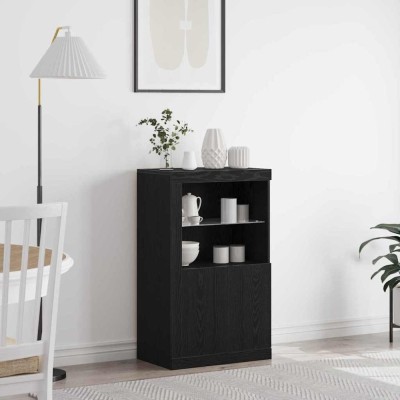 vidaXL Dulap lateral Stejar negru 60.5 x 37 x 100 cm Lemn compozit 863017 foto