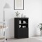 Bufet cu lumini LED Stejar Negru 60,5x37x100 cm