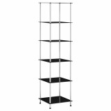 Cumpara ieftin Raft cu 6 niveluri, negru, 40 x 40 x 160 cm, sticla securizata