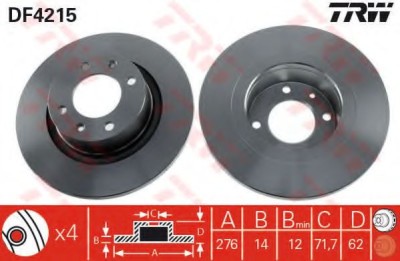 Disc frana CITROEN C5 II Break (RE) (2004 - 2016) TRW DF4215 foto