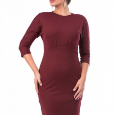 N602-2113 Rochie scurta din jerseu, mulata pe corp si maneci trei sferturi