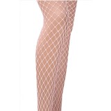 Ciorapi Cabaret Plasa Fishnet, Alb, S/M