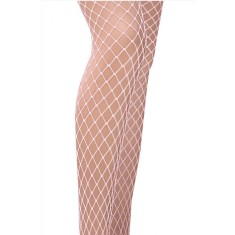Ciorapi Cabaret Plasa Fishnet, Alb, S/M