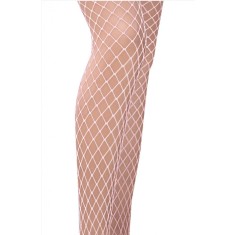 Ciorapi Cabaret Plasa Fishnet, Alb, XXL