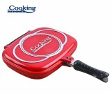 TIGAIE DUBLA DREPTUNGHIULARA TIP GRILL, ALUMINIU, 32x24x7.5 CM, RED LINE,, Heinner
