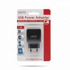 Delight Adaptor de alimentare USB, AC 230 V, negru foto